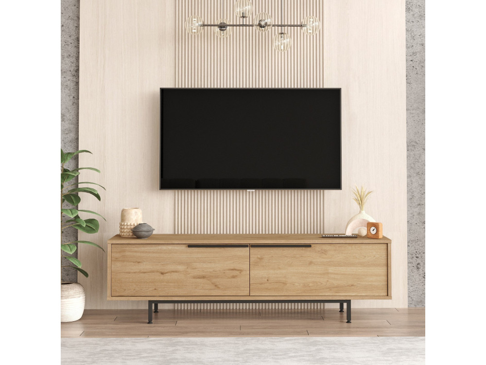 Soporte de TV de madera "Calvin" - 160 x 35 x 45 cm - Marrón