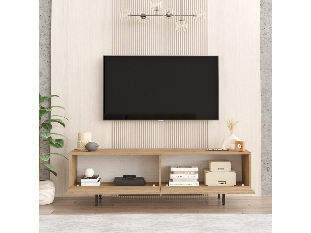 Soporte de TV de madera "Calvin" - 160 x 35 x 45 cm - Marrón