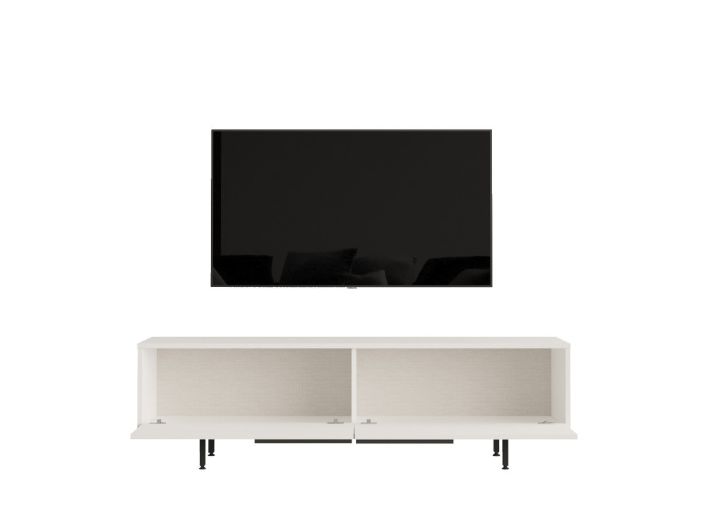 Soporte de TV de madera "Calvin" - 160 x 35 x 45 cm - Blanco
