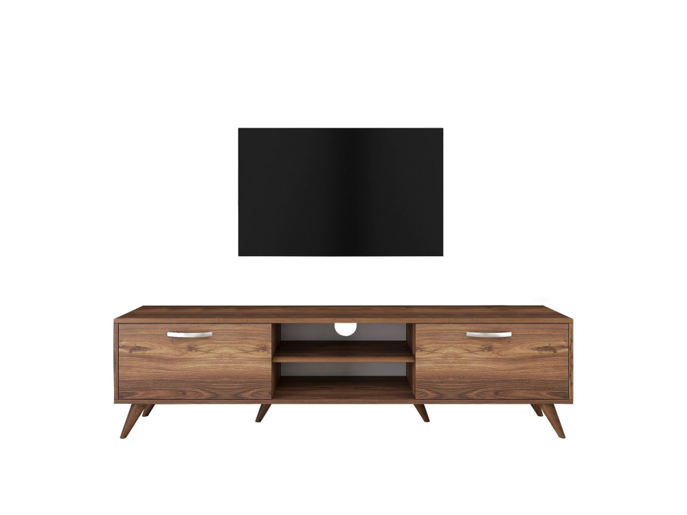 Soporte de TV de madera "Atik" - 180 x 35 x 48 cm - Marrón