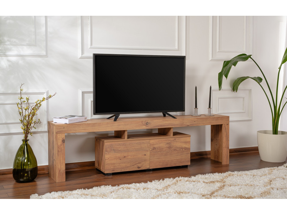 Soporte de TV de madera "Enclave" - 180 x 31 x 50 cm - Marrón