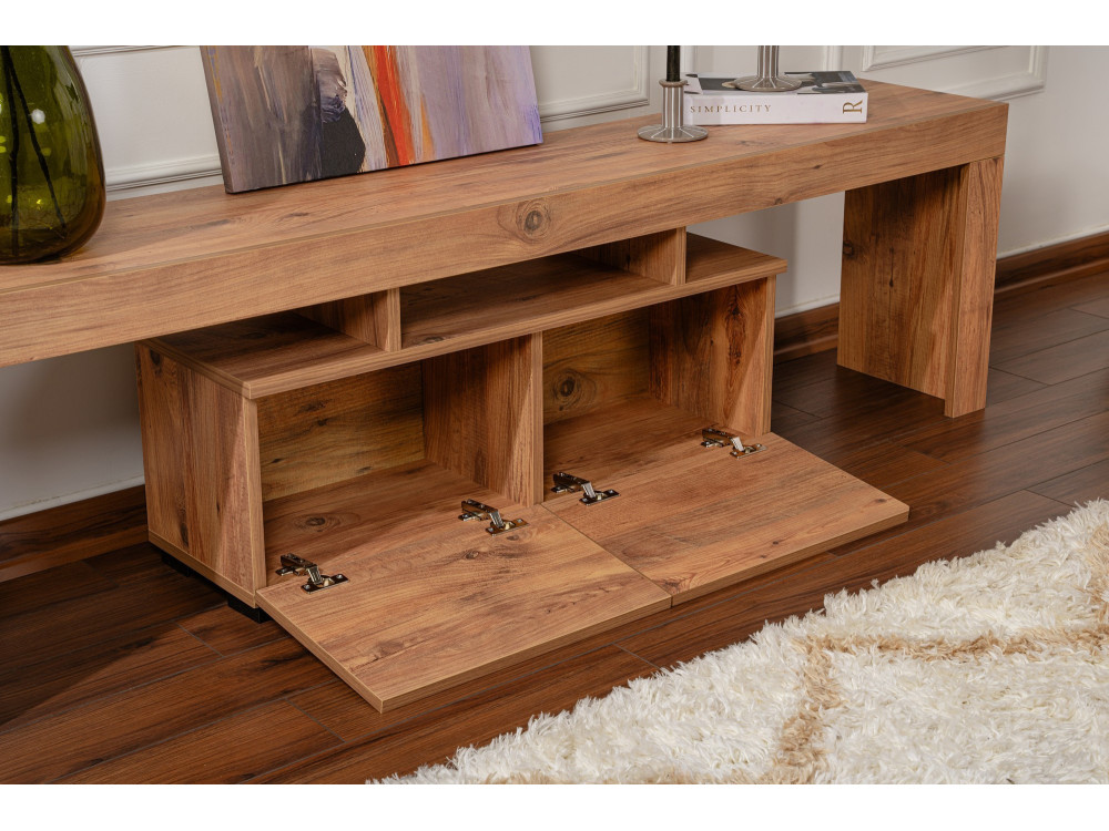 Soporte de TV de madera "Enclave" - 180 x 31 x 50 cm - Marrón