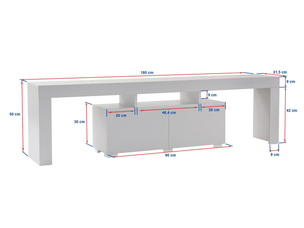 Soporte de TV de madera "Enclave" - 180 x 31 x 50 cm - Marrón