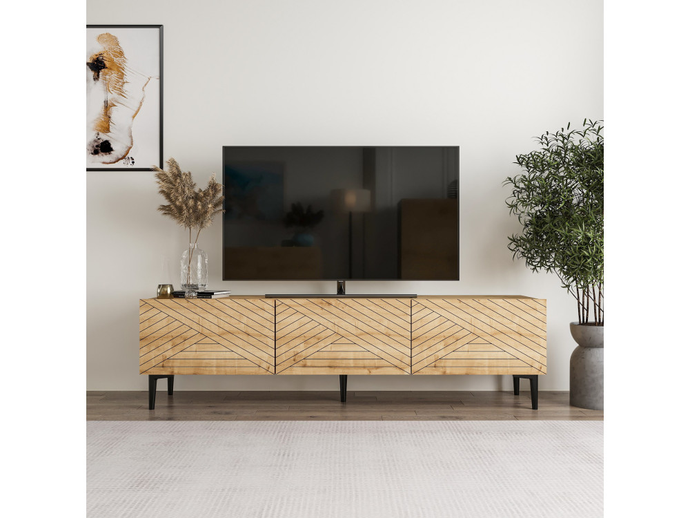 Mueble TV de madera "Felix" 160 x 31,4 x 44,1 cm - Roble zafiro