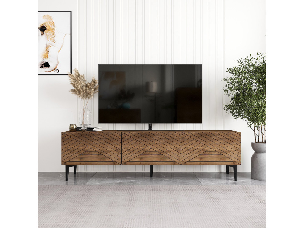 Soporte de TV de madera "Felix" - 160 x 31 x 44 cm - Marrón