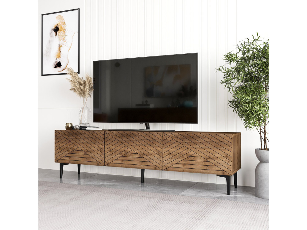 Soporte de TV de madera "Felix" - 160 x 31 x 44 cm - Marrón