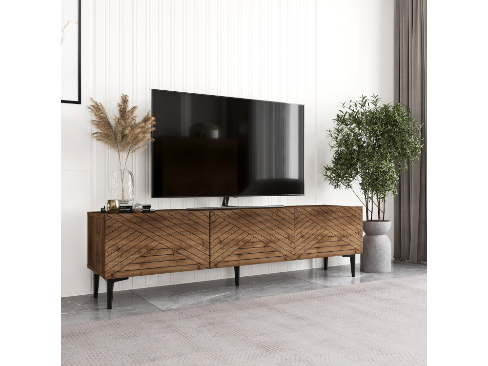 Soporte de TV de madera "Felix" - 160 x 31 x 44 cm - Marrón