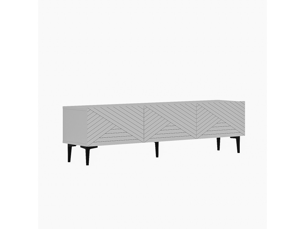 Soporte de TV de madera "Felix" - 160 x 31 x 44 cm - Blanco