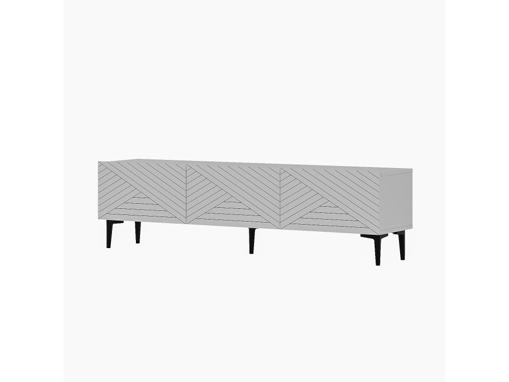 Soporte de TV de madera "Felix" - 160 x 31 x 44 cm - Blanco