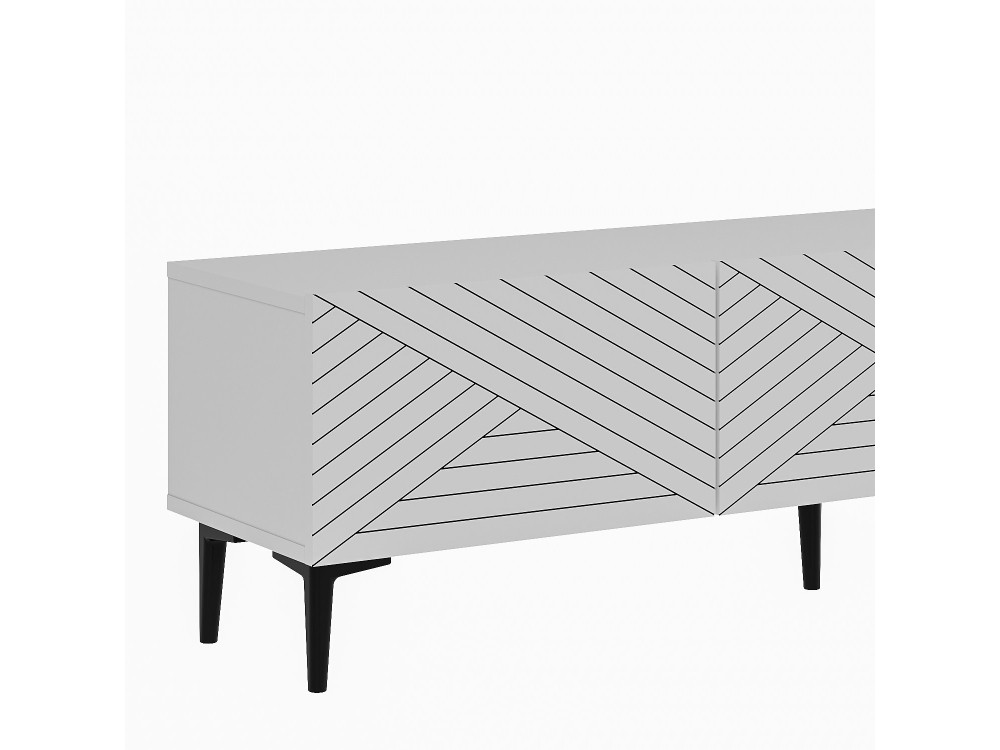 Soporte de TV de madera "Felix" - 160 x 31 x 44 cm - Blanco