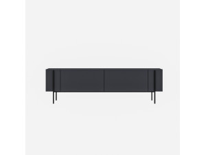 Soporte de TV de madera "Herman" - 160 x 31 x 45 cm - Gris antracita