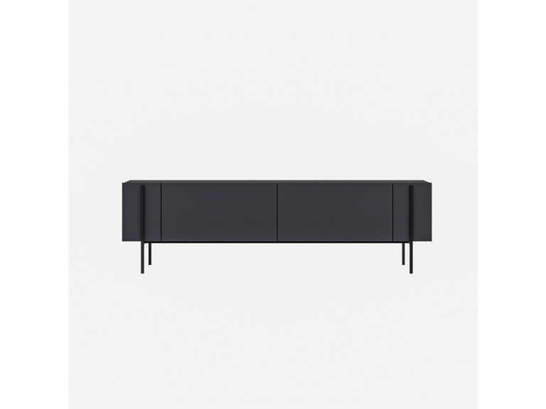 Soporte de TV de madera "Herman" - 160 x 31 x 45 cm - Gris antracita