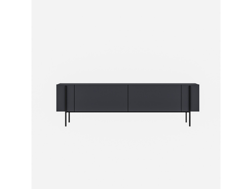 Soporte de TV de madera "Herman" - 160 x 31 x 45 cm - Gris antracita
