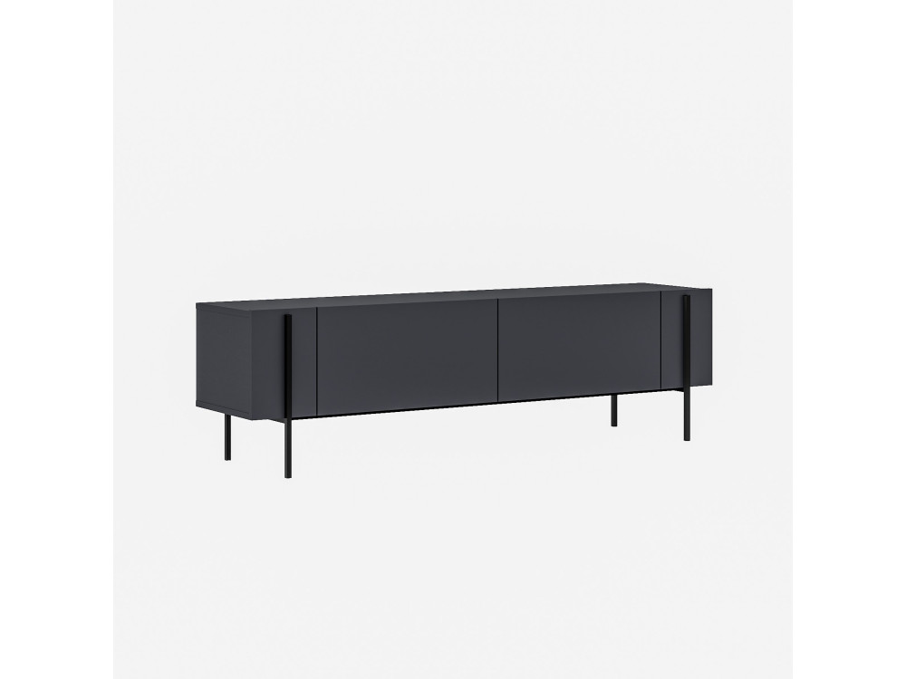 Soporte de TV de madera "Herman" - 160 x 31 x 45 cm - Gris antracita