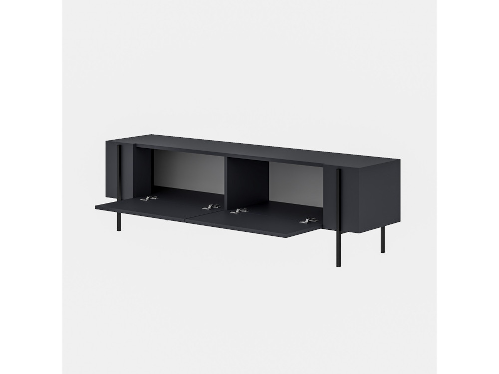 Soporte de TV de madera "Herman" - 160 x 31 x 45 cm - Gris antracita