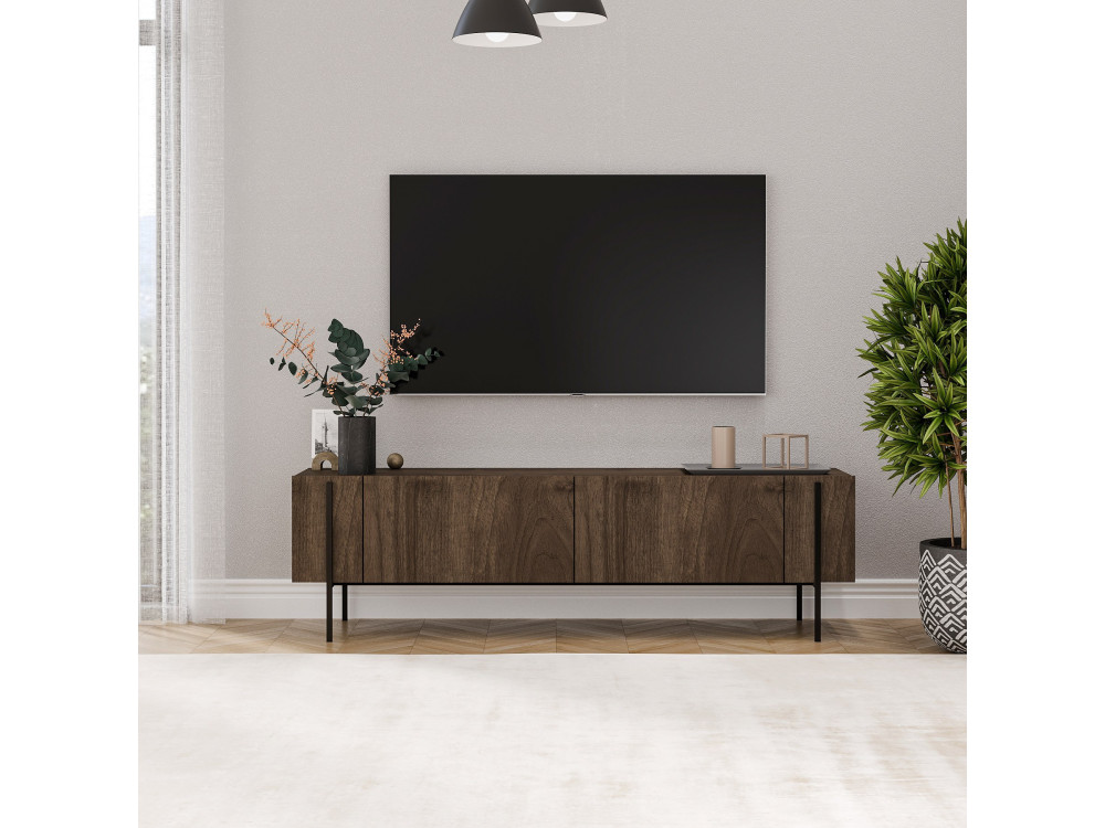 Soporte de TV de madera "Herman" - 160 x 31 x 45 cm - Marrón