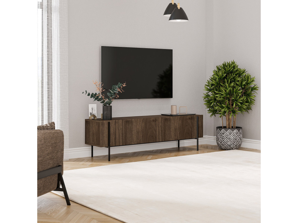 Soporte de TV de madera "Herman" - 160 x 31 x 45 cm - Marrón
