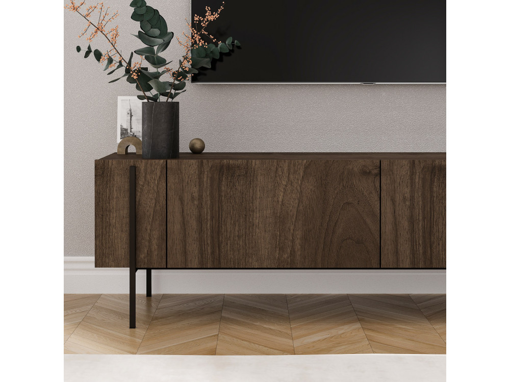 Soporte de TV de madera "Herman" - 160 x 31 x 45 cm - Marrón