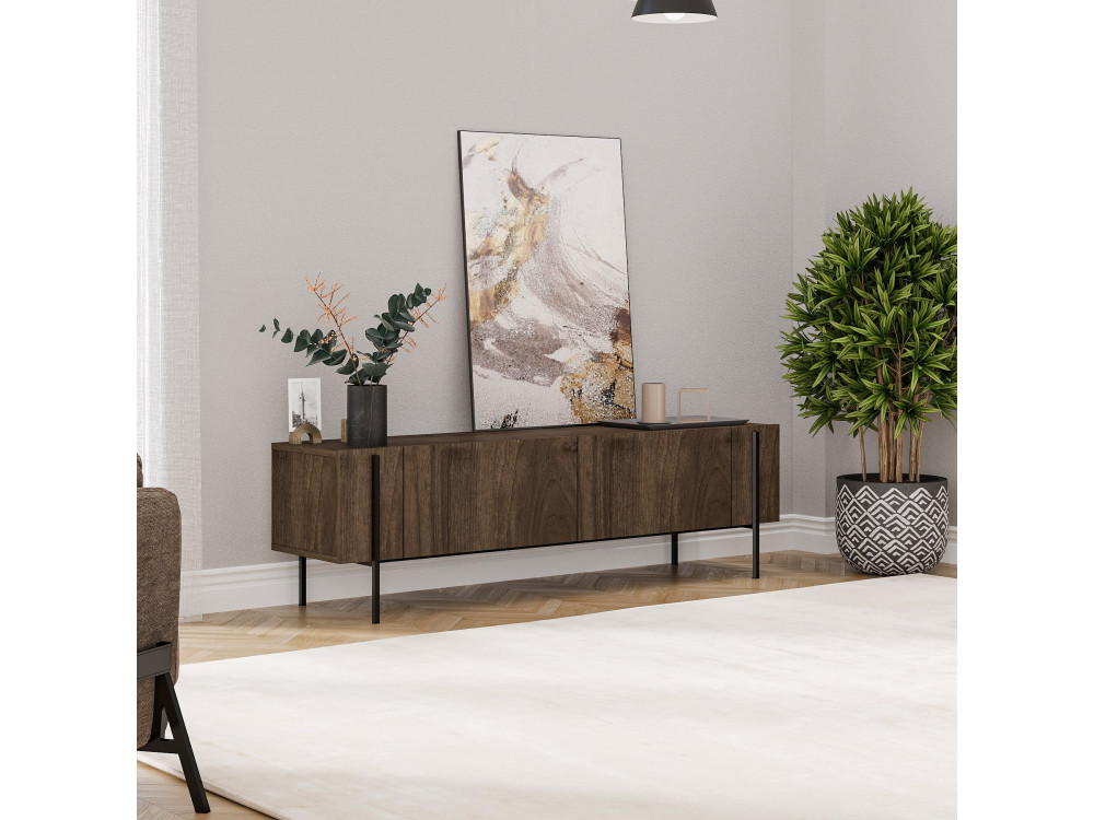 Soporte de TV de madera "Herman" - 160 x 31 x 45 cm - Marrón