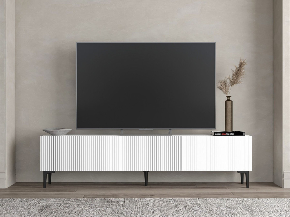 Soporte de TV de madera "Oscar" - 180 x 31 x 45 cm - Blanco