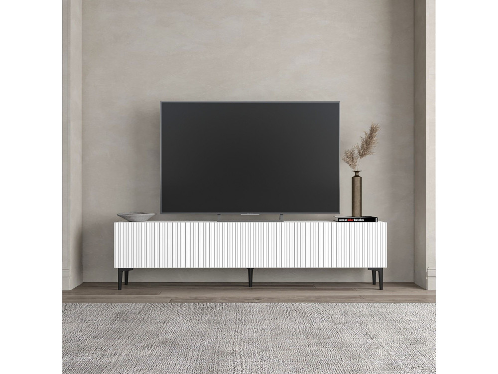 Soporte de TV de madera "Oscar" - 180 x 31 x 45 cm - Blanco