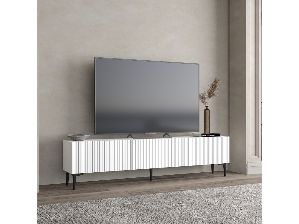 Soporte de TV de madera "Oscar" - 180 x 31 x 45 cm - Blanco