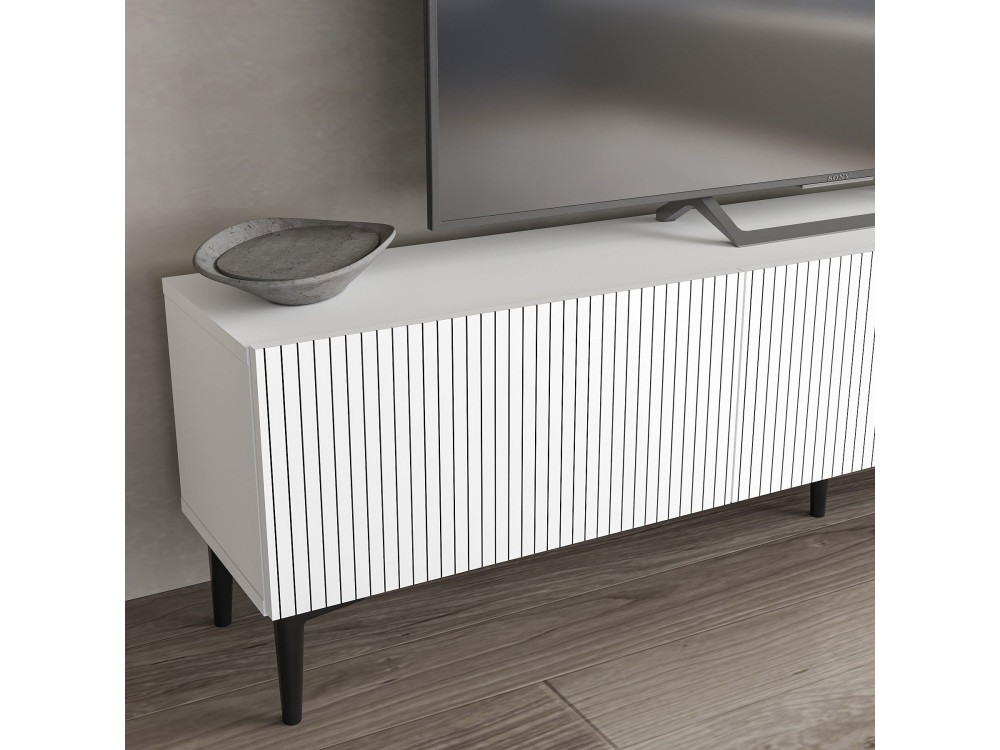 Soporte de TV de madera "Oscar" - 180 x 31 x 45 cm - Blanco