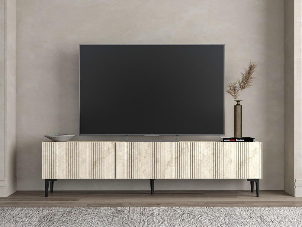 Soporte de TV de madera "Oscar" - 180 x 31 x 45 cm - Beige