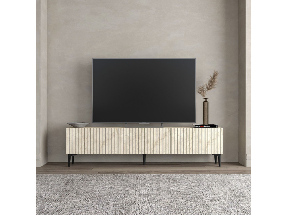Soporte de TV de madera "Oscar" - 180 x 31 x 45 cm - Beige