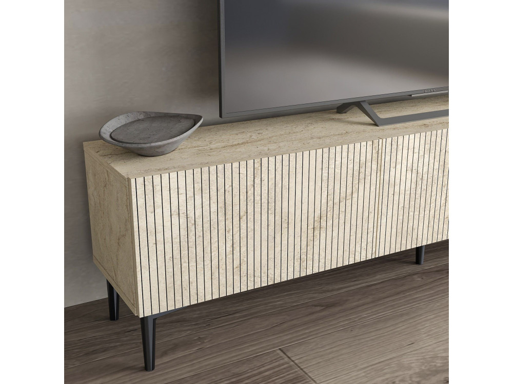 Soporte de TV de madera "Oscar" - 180 x 31 x 45 cm - Beige