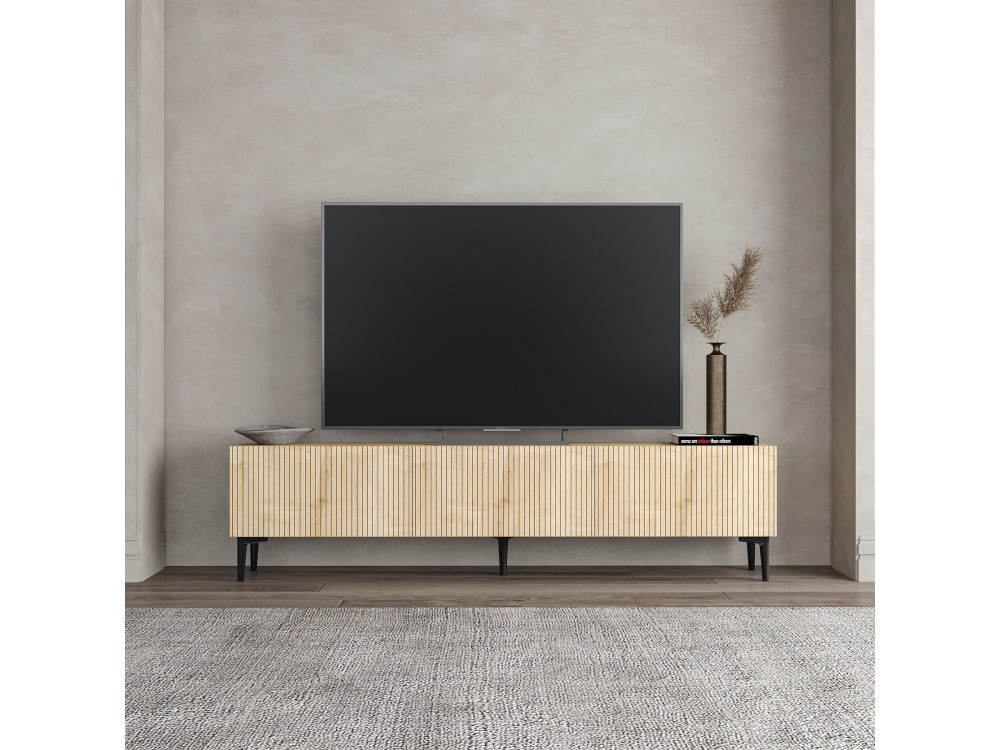 Soporte de TV de madera "Oscar" - 180 x 31 x 45 cm - Marrón claro