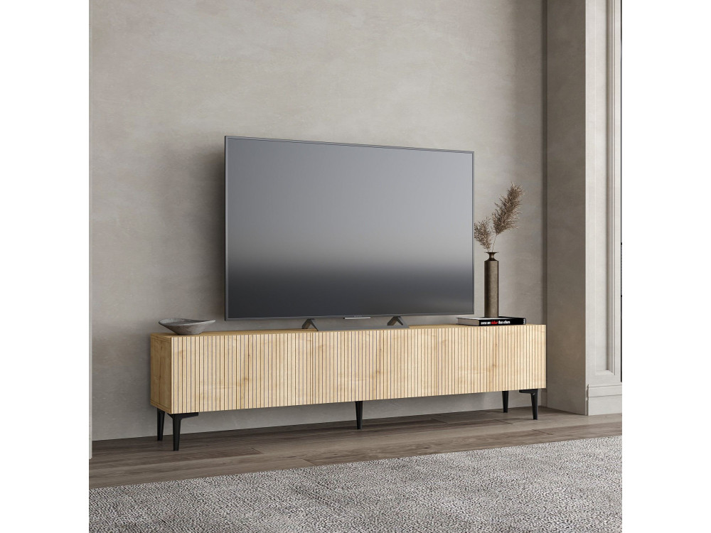 Soporte de TV de madera "Oscar" - 180 x 31 x 45 cm - Marrón claro