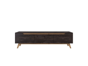 Soporte de TV de madera "Digi" - 180 x 35 x 48 cm - Negro