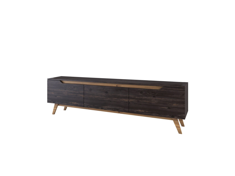 Soporte de TV de madera "Digi" - 180 x 35 x 48 cm - Negro