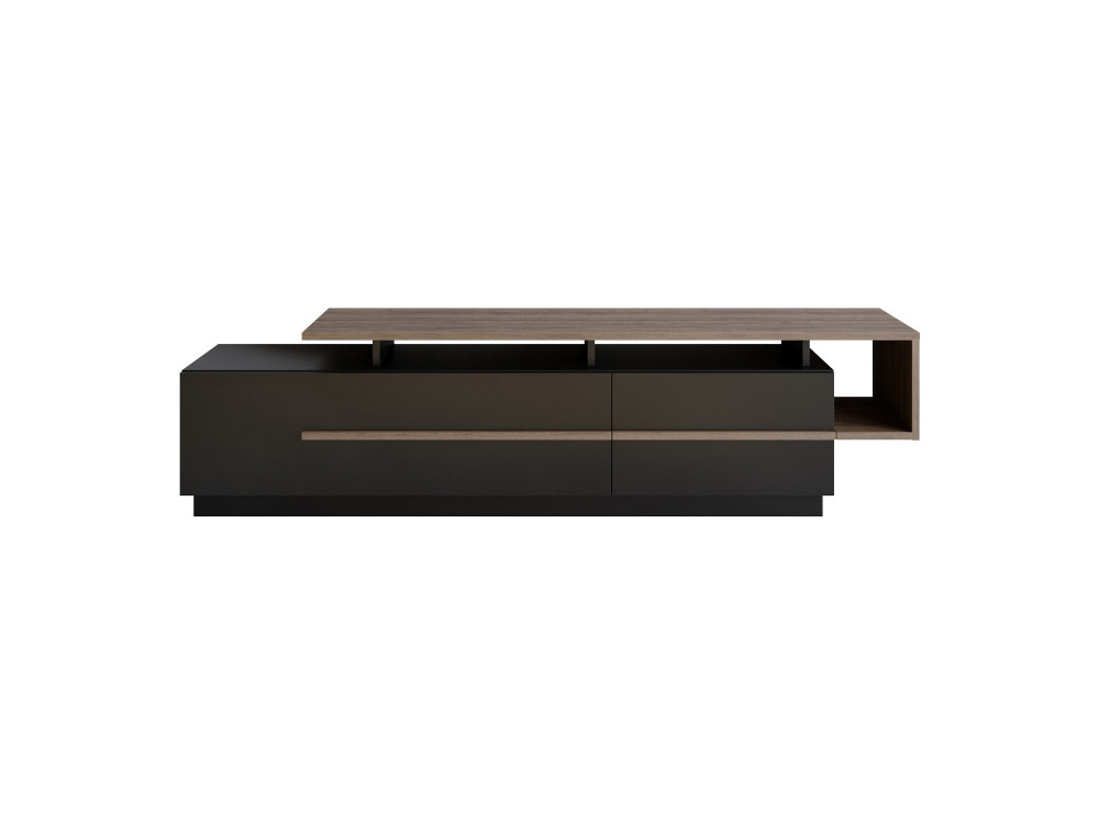 Soporte de TV de madera "Basak" - 180 x 40 x 46 cm - Negro