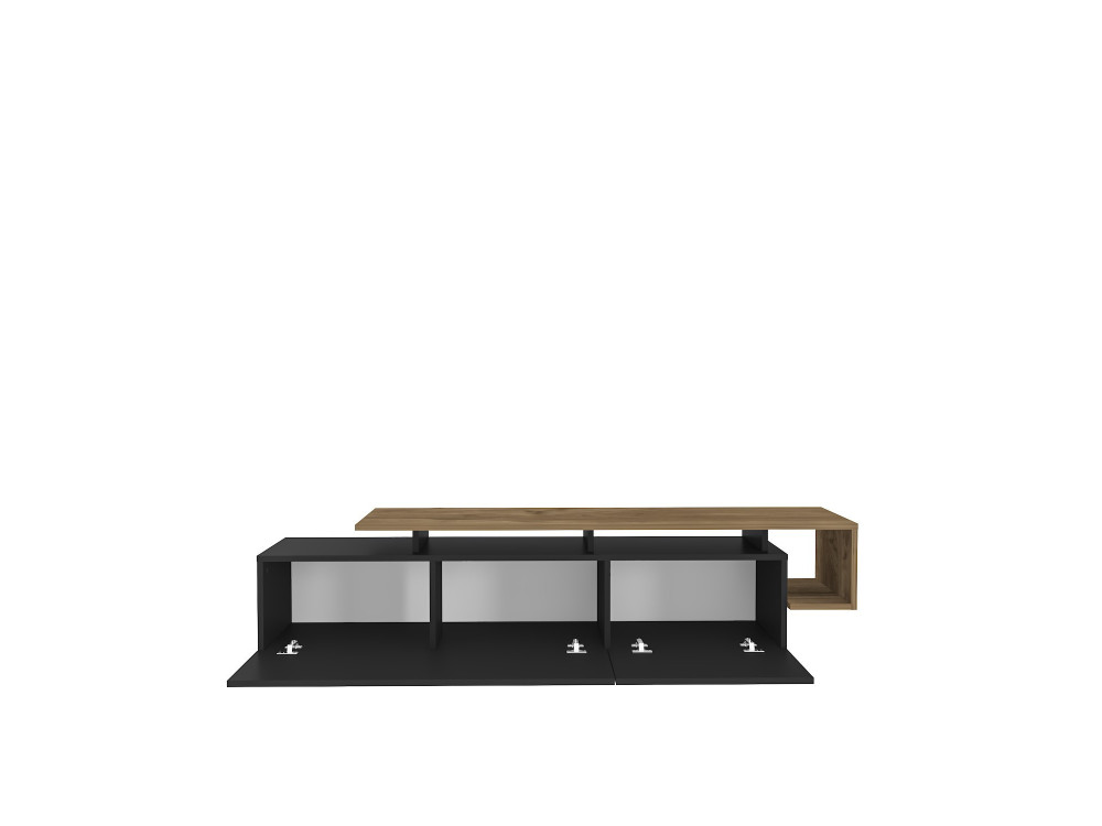 Soporte de TV de madera "Basak" - 180 x 40 x 46 cm - Negro