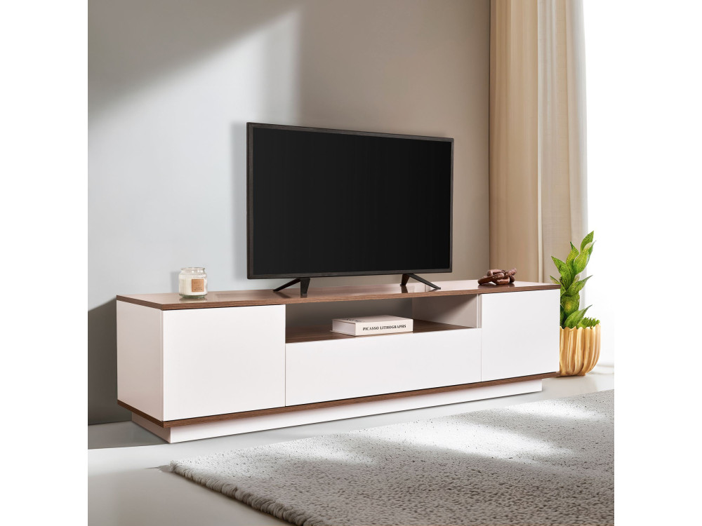 Soporte de TV de madera "Veramont" - 180 x 44 x 44 cm - Marrón oscuro