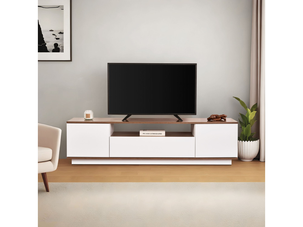 Soporte de TV de madera "Veramont" - 180 x 44 x 44 cm - Marrón oscuro