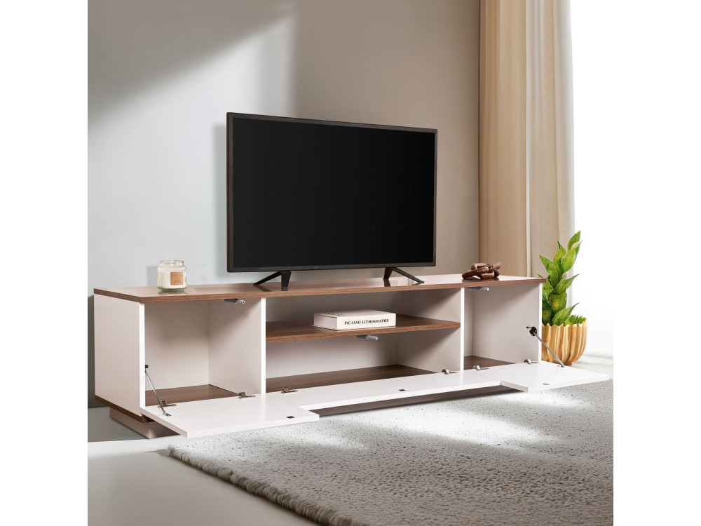 Soporte de TV de madera "Veramont" - 180 x 44 x 44 cm - Marrón oscuro