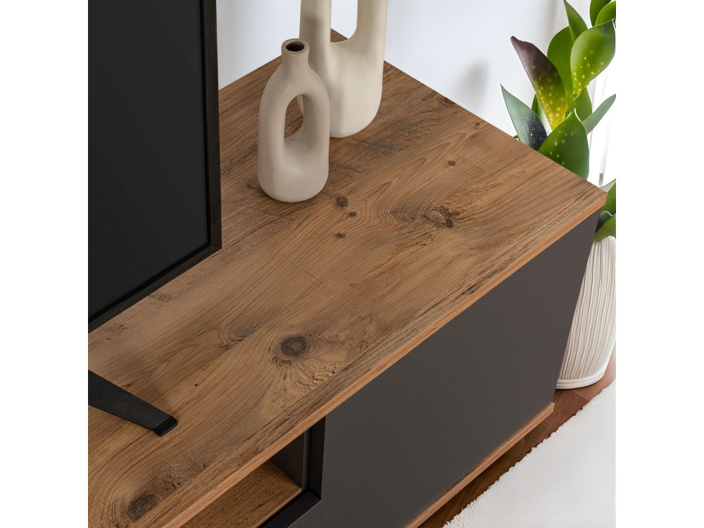 Soporte de TV de madera "Veramont" - 180 x 44 x 44 cm - Gris antracita