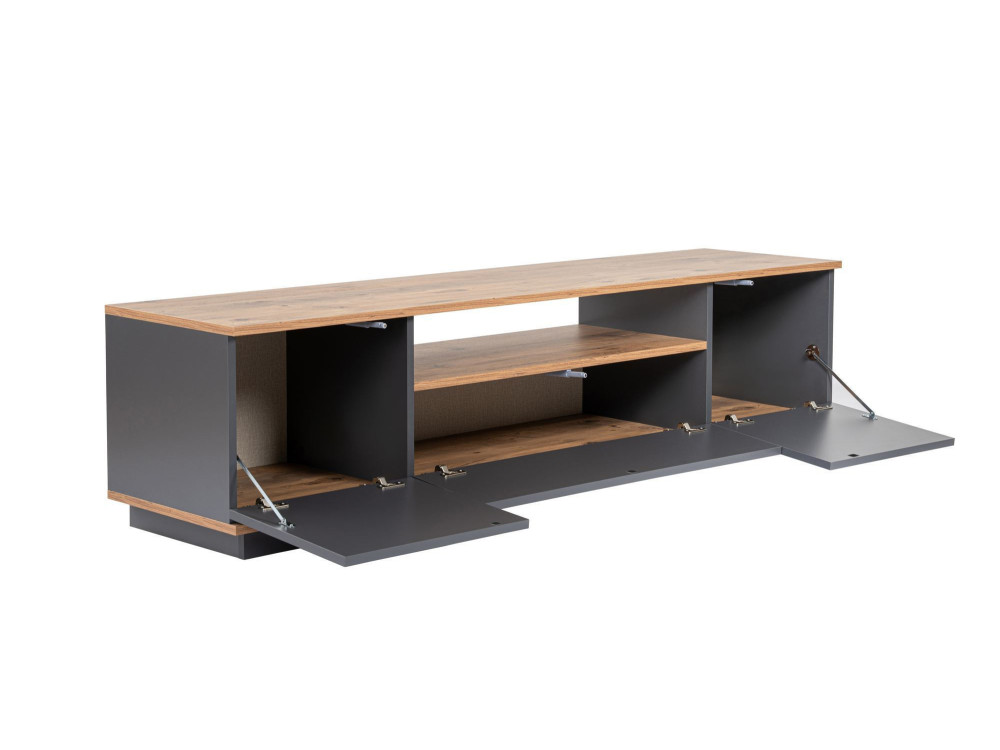Soporte de TV de madera "Veramont" - 180 x 44 x 44 cm - Gris antracita