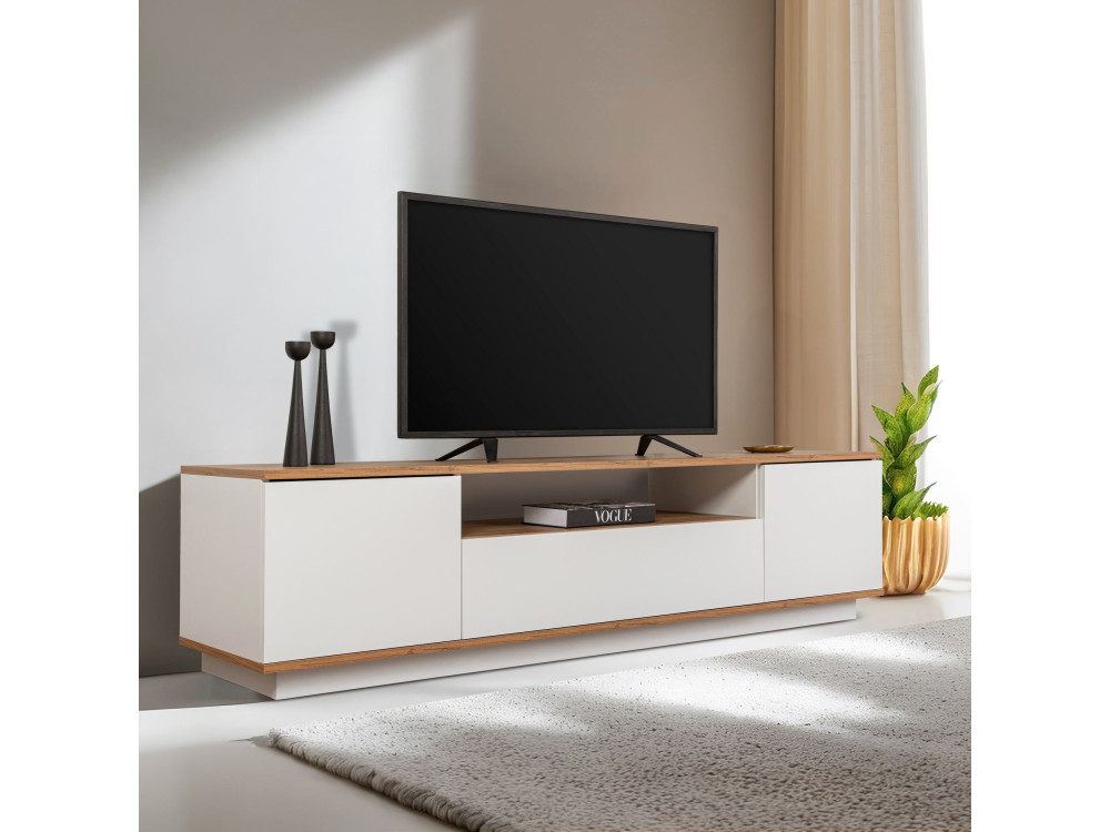 Soporte de TV de madera "Veramont" - 180 x 44 x 44 cm - Marrón