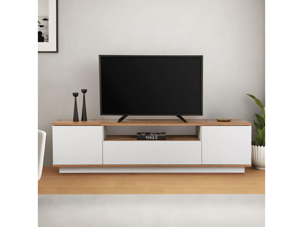 Soporte de TV de madera "Veramont" - 180 x 44 x 44 cm - Marrón