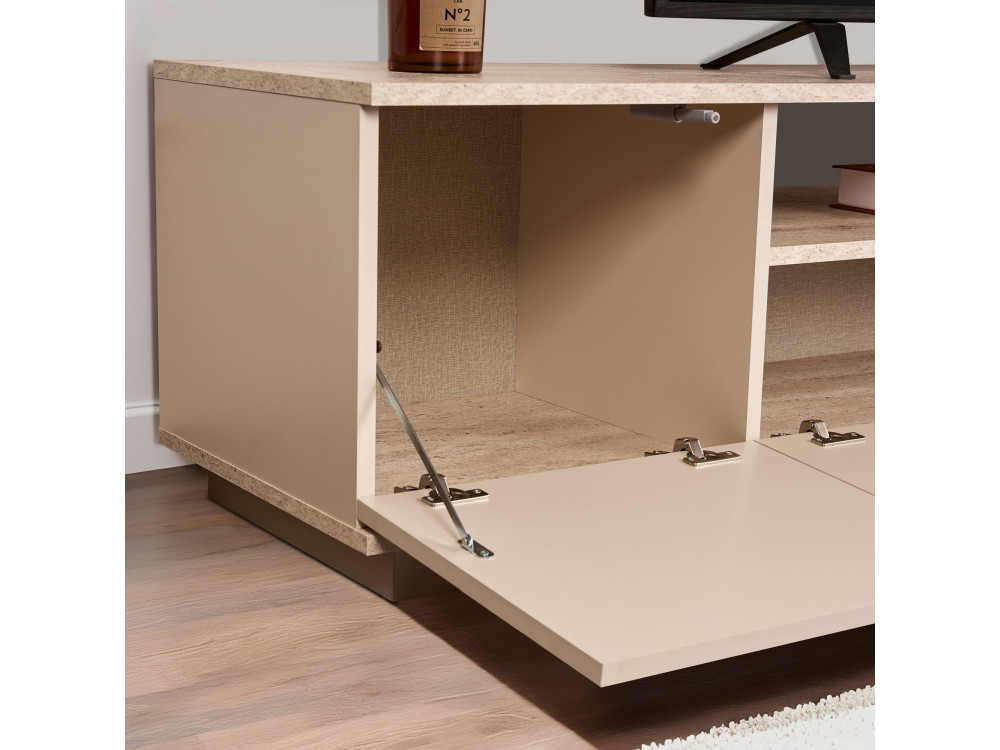 Soporte de TV de madera "Veramont" - 180 x 44 x 44 cm - Beige