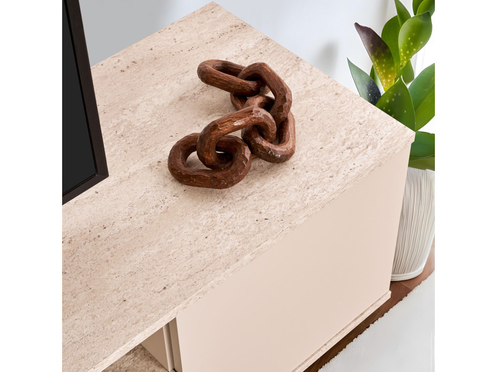 Soporte de TV de madera "Veramont" - 180 x 44 x 44 cm - Beige