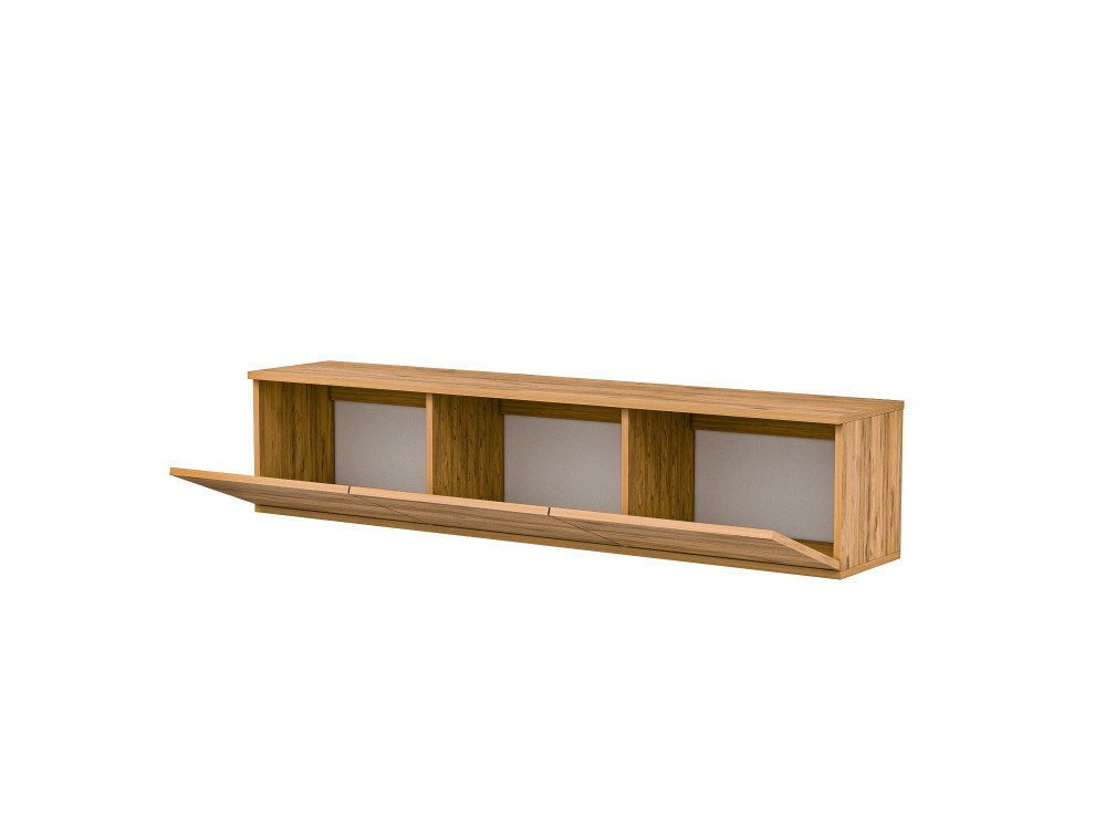 Soporte de TV de madera suspendido "Neon illuminated" con iluminación LED - 160 x 32 x 35 cm - Marrón
