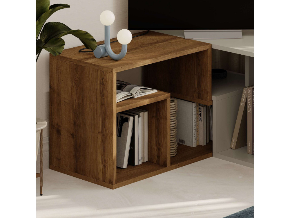 Mueble TV modular de madera "Glis" - 145 x 35 x 44 cm - Beige