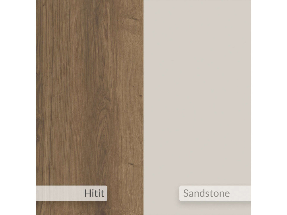 Mueble TV modular de madera "Glis" - 145 x 35 x 44 cm - Beige