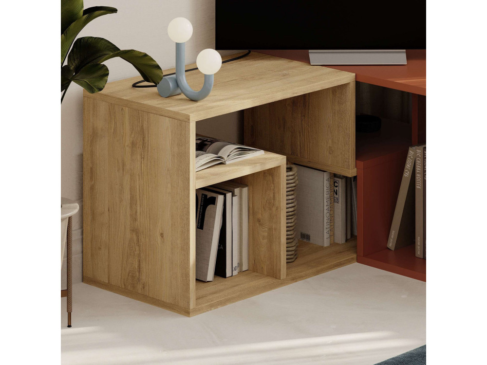 Mueble TV modular de madera "Glis" - 145 x 35 x 44 cm - Terracota