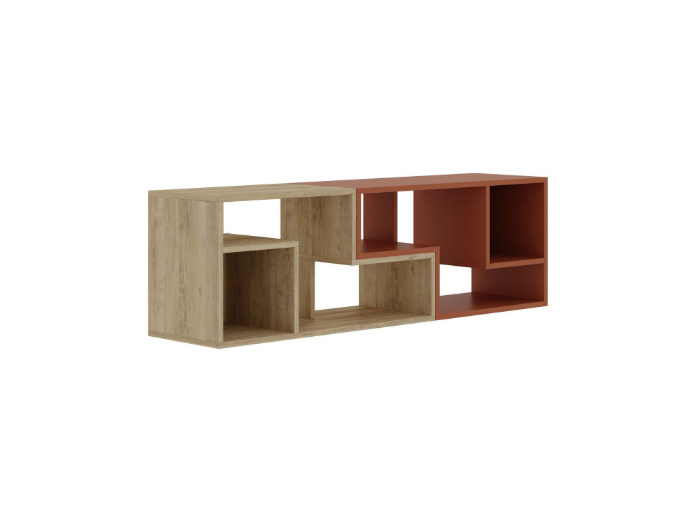 Mueble TV modular de madera "Glis" - 145 x 35 x 44 cm - Terracota